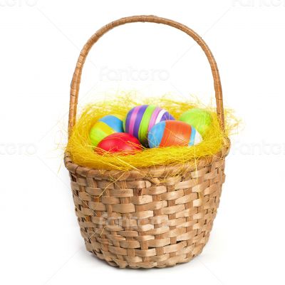 Easter eggs in a basket