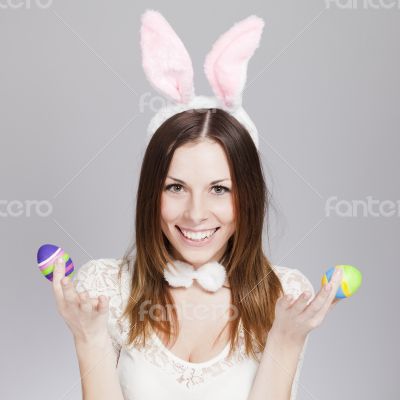 Girl with easter eggs
