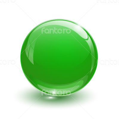 Green glassy ball