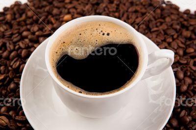 cup of black coffee with foam