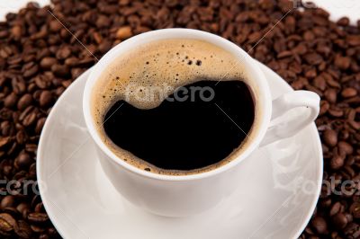 cup of black coffee with foam