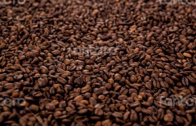 a lot of roasted coffee beans