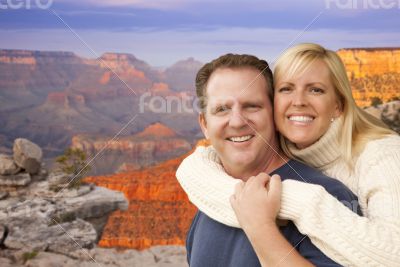 Happy Affectionate Couple at the Grand Canyon