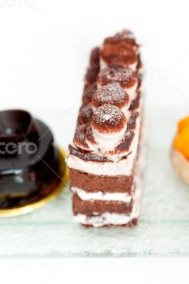 whipped cream dessert cake slice