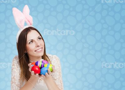 Happy Easter card blue
