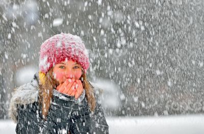 girl frozen in snow