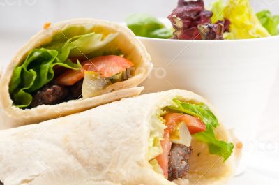 kafta shawarma chicken pita wrap roll sandwich