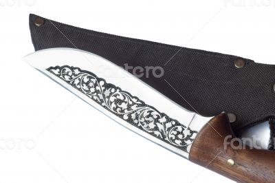 Beautiful hunting knife and a case for the knife.