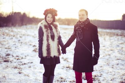 Couple walking