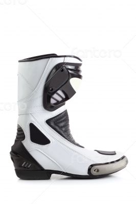 Motorcycle boot isolated on white