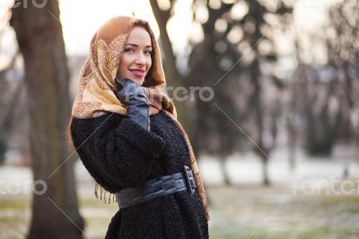 Business woman wearing headscarf