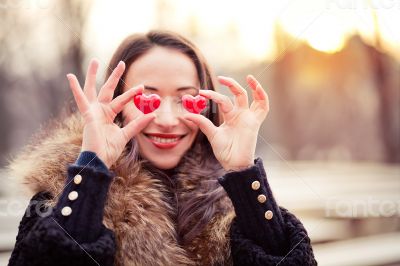 Valentines day girl in love