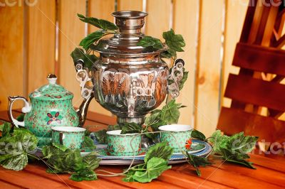 National Russian tradition to drink tea from a samovar.