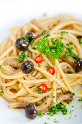 Italian pasta and mushroom sauce 