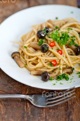 Italian pasta and mushroom sauce 
