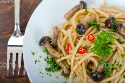 Italian pasta and mushroom sauce 