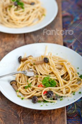 Italian pasta and mushroom sauce 