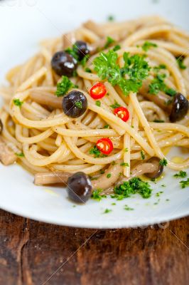 Italian pasta and mushroom sauce 