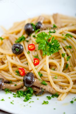 Italian pasta and mushroom sauce 