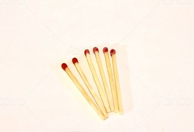 Matches laying isolated on the white background