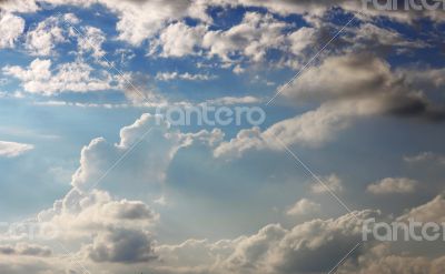 Blue clouds and sunny sky