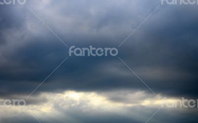 Blue sky and white clouds and the sun