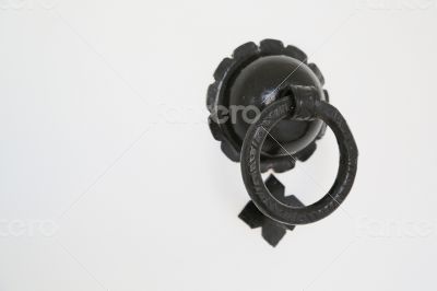Doorknob on the tunisian white door