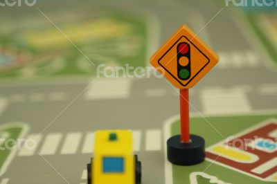 wooden mini traffic lights