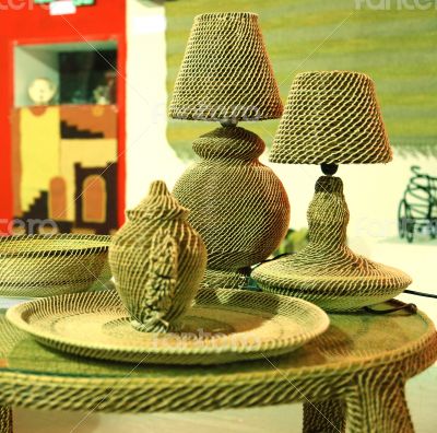Handmade wicker night light