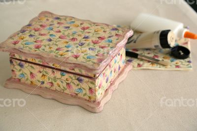 Decorated wooden box