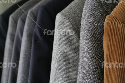 Businessman`s jackets in different colors