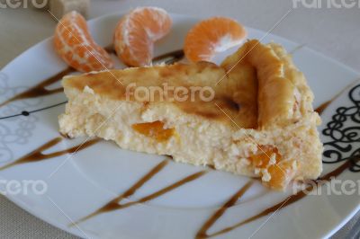 Ricotta cake with tangerines