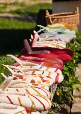 Handmade wool slippers