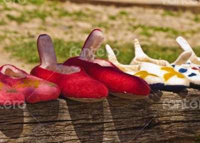 Handmade wool slippers