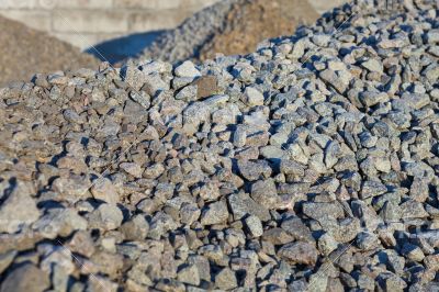 Piles of crushed stones