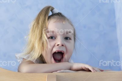 Girl with open mouth