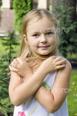 Cute girl crossbreed hands