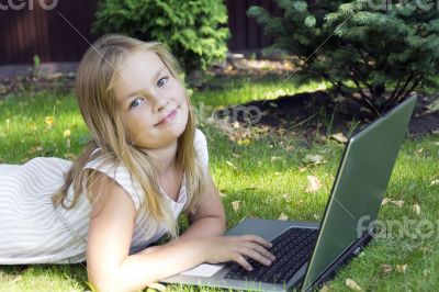 Cute girl with laptop