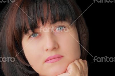 Woman with blue eyes