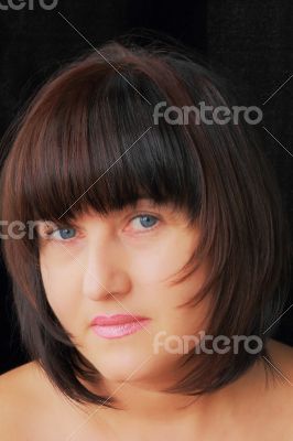 Woman with blue eyes