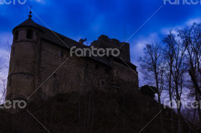 The silhouette of castle Gosting, Austria