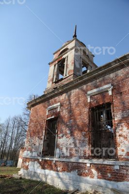 The old abandoned ruined church in the village.