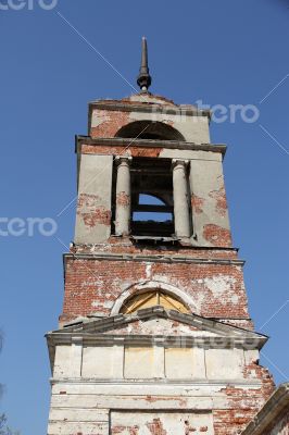 The old abandoned ruined church in the village.