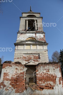 The old abandoned ruined church in the village.