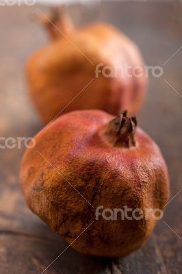 dry and old pomegranates 