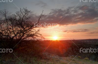 Sunrise on the river Mertvovod