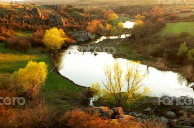 Sunset on the river Mertvovod
