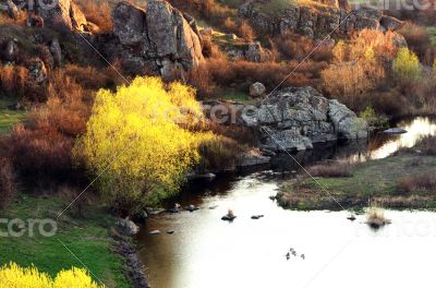 Sunset on the river Mertvovod 