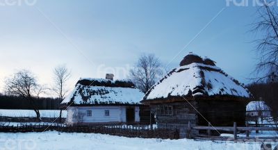 Old house at Pirogovo ethnographic museum, Ukraine 