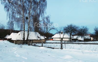 Old house at Pirogovo ethnographic museum, Ukraine 